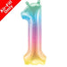 Mini Air Fill Number 1 Foil Balloon - Rainbow The Ultimate Balloon And Party Shop Cheltenham & Gloucester Balloons & Fancy Dress 