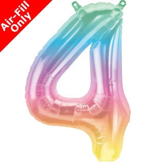 Mini Air Fill Number 4 Foil Balloon - Rainbow The Ultimate Balloon And Party Shop Cheltenham & Gloucester Balloons & Fancy Dress 