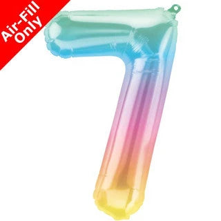Mini Air Fill Number 7 Foil Balloon - Rainbow The Ultimate Balloon And Party Shop Cheltenham & Gloucester Balloons & Fancy Dress 