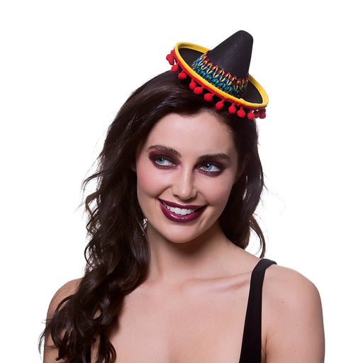 Mini Sombrero Hat Headband - Black The Ultimate Balloon And Party Shop Cheltenham & Gloucester Balloons & Fancy Dress 