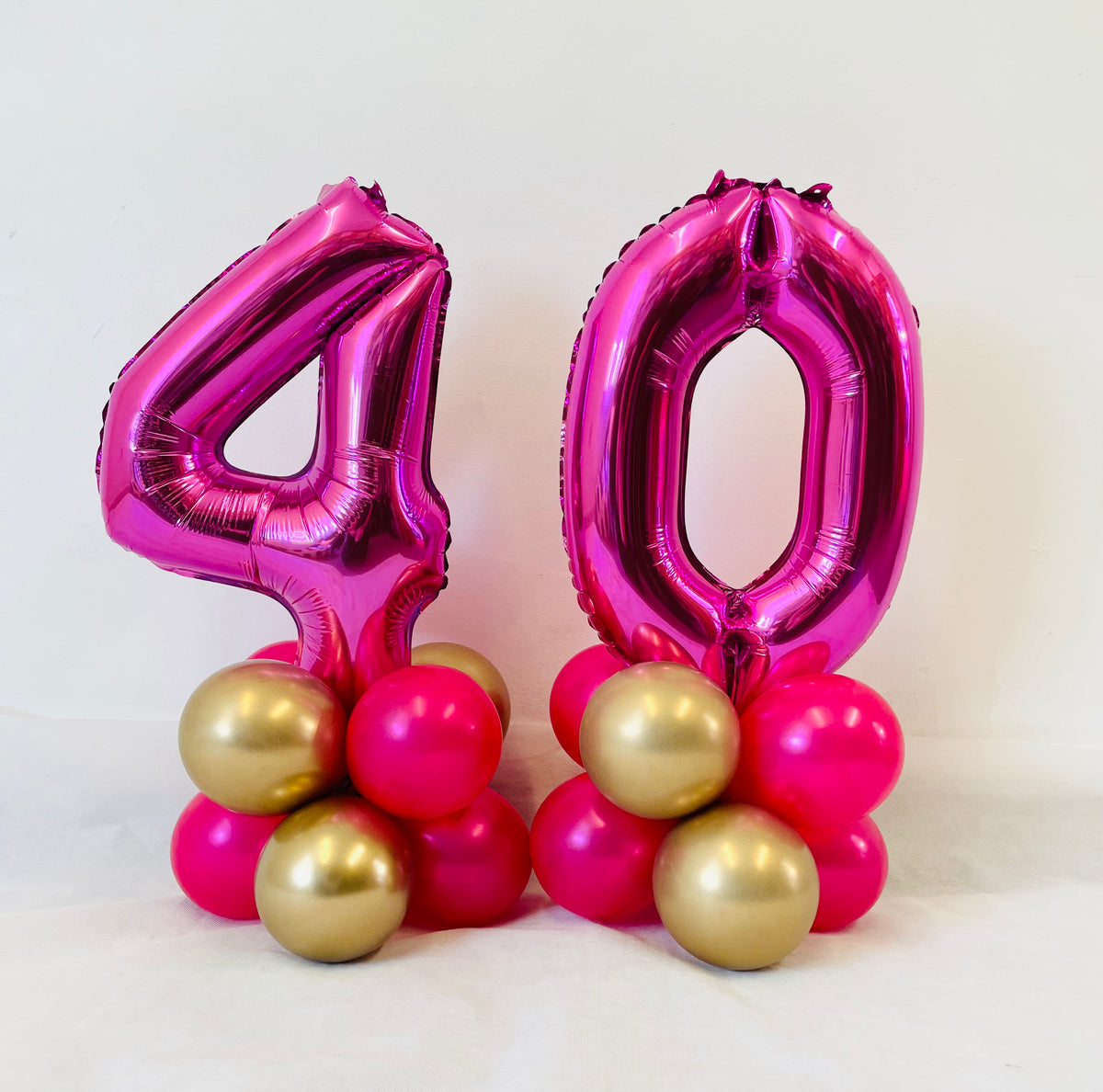 Mini Table Top Balloon Stacks - Pink & Gold — The Ultimate Balloon And ...