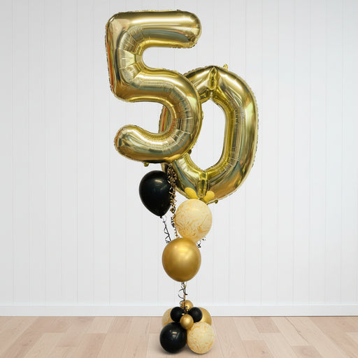 Mixed Number Balloon Display - Black & Gold The Ultimate Balloon And Party Shop Cheltenham & Gloucester Balloons & Fancy Dress 