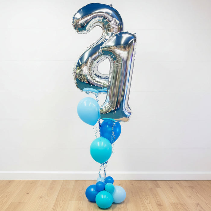 Mixed Number Balloon Display - Blues & Silvers The Ultimate Balloon And Party Shop Cheltenham & Gloucester Balloons & Fancy Dress 