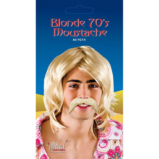 Moustache 70's Style Blonde The Ultimate Balloon And Party Shop Cheltenham & Gloucester Balloons & Fancy Dress 