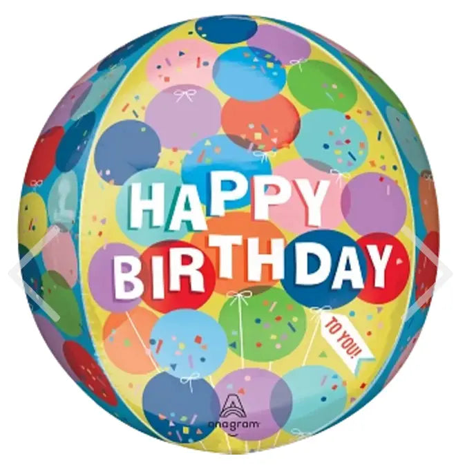 Orb Happy Birthday Foil Balloon - Bright The Ultimate Balloon And Party Shop Cheltenham & Gloucester Balloons & Fancy Dress 