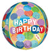 Orb Happy Birthday Foil Balloon - Bright The Ultimate Balloon And Party Shop Cheltenham & Gloucester Balloons & Fancy Dress 
