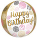 Orbz Birthday Foil Balloon - Pink/Gold The Ultimate Balloon And Party Shop Cheltenham & Gloucester Balloons & Fancy Dress 