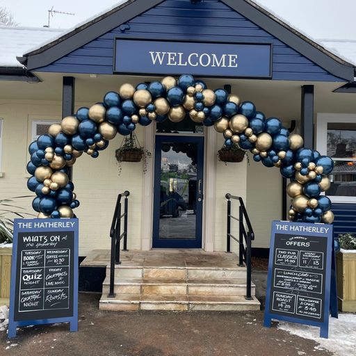 Organic Balloon Garland - Navy & Gold (4m) The Ultimate Balloon And Party Shop Cheltenham & Gloucester Balloons & Fancy Dress 