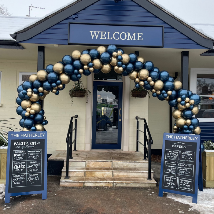 Organic Balloon Garland - Navy & Gold (4m) The Ultimate Balloon And Party Shop Cheltenham & Gloucester Balloons & Fancy Dress 