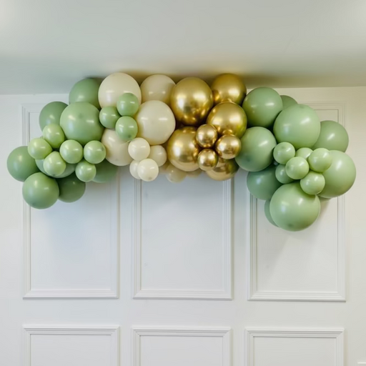 Organic Balloon Garland - Sage & Gold. The Ultimate Balloon And Party Shop Cheltenham & Gloucester Balloons & Fancy Dress 