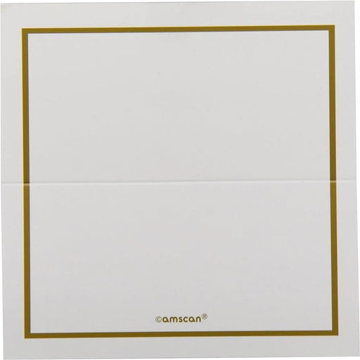 Place Name Cards - Gold Trim (50pk) The Ultimate Balloon And Party Shop Cheltenham & Gloucester Balloons & Fancy Dress 