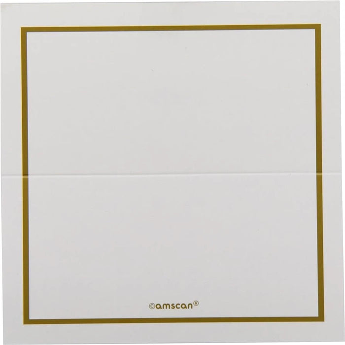 Place Name Cards - Gold Trim (50pk) The Ultimate Balloon And Party Shop Cheltenham & Gloucester Balloons & Fancy Dress 
