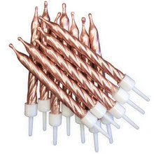 Spiral Cake Candles - Rose Gold (12pk) The Ultimate Balloon And Party Shop Cheltenham & Gloucester Balloons & Fancy Dress 