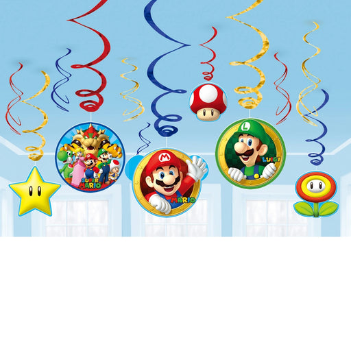 Super Mario Swirl Decorations The Ultimate Balloon And Party Shop Cheltenham & Gloucester Balloons & Fancy Dress 