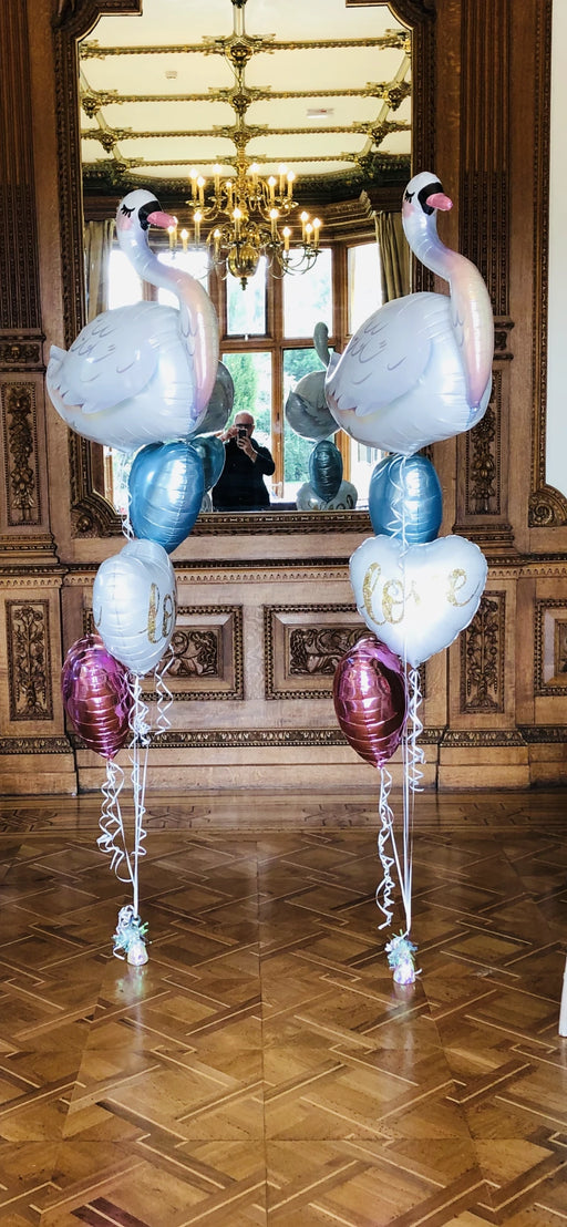 Swan Wedding Themed Foil Balloon Display The Ultimate Balloon And Party Shop Cheltenham & Gloucester Balloons & Fancy Dress 