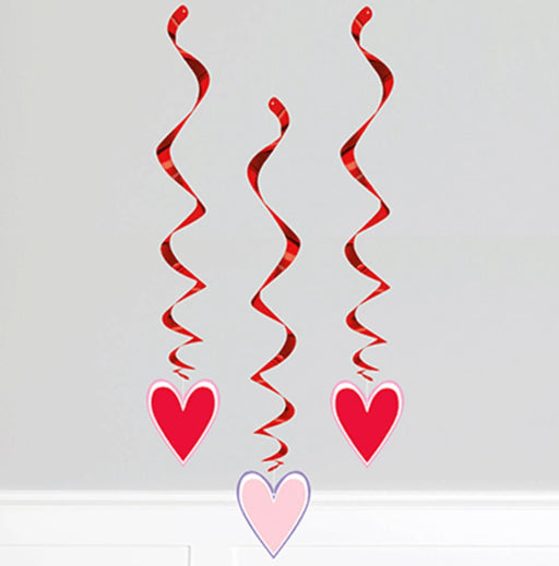 Swirl Heart String Decorations - 3 Piece The Ultimate Balloon And Party Shop Cheltenham & Gloucester Balloons & Fancy Dress 