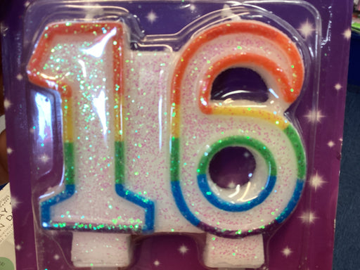 Wax Number Candle - 16 The Ultimate Balloon And Party Shop Cheltenham & Gloucester Balloons & Fancy Dress 