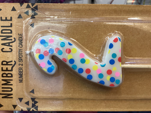 Wax Number Spotty Candle - 2 The Ultimate Balloon And Party Shop Cheltenham & Gloucester Balloons & Fancy Dress 