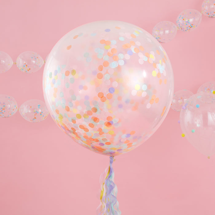 Large Pastel Confetti Filled Balloons (3 Pack)
