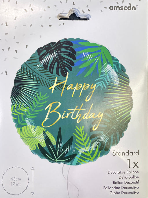 18" Happy Birthday Leaf Foil Balloon