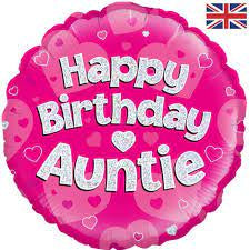18" Foil Balloon - Happy Birthday Auntie