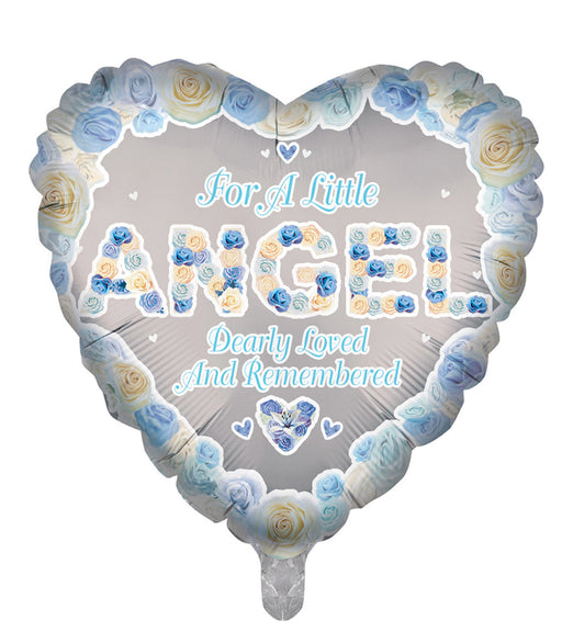 18” In Loving Memory Foil Balloon - Little Angel Blue