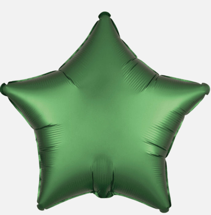 18" Foil Satin Star Balloon - Emerald Green