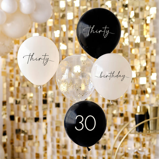 Age 30 Asst Milestone Birthday Balloons (5pk)