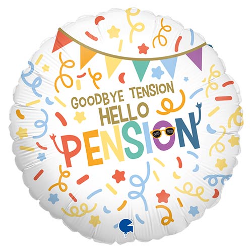 18" Foil Happy Pension Retirement Balloon