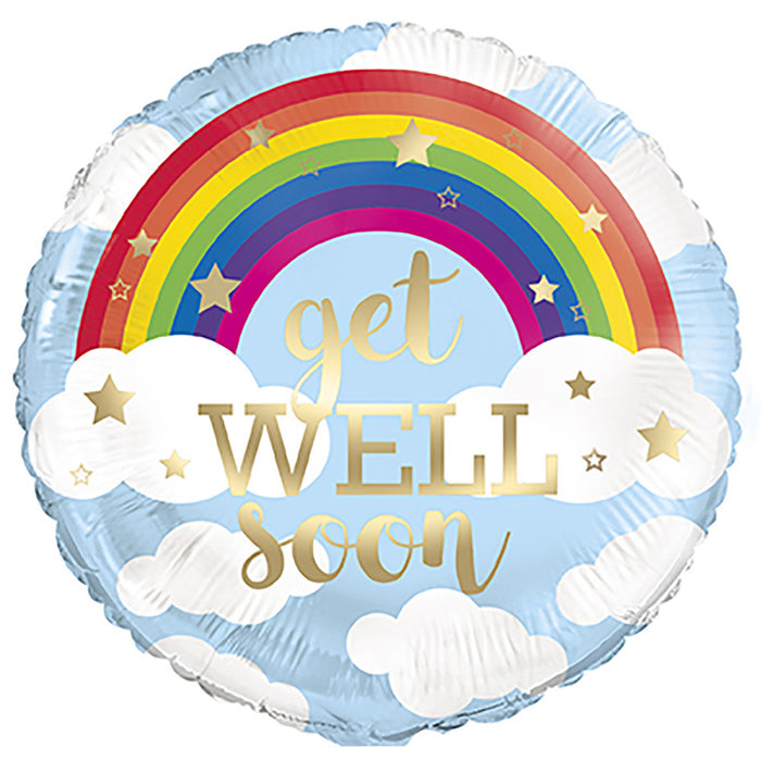 18" Foil Get Well Soon Bright Balloon