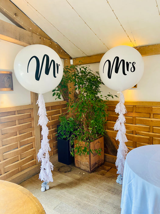 Large 3ft Mr & Mrs Filled Balloons