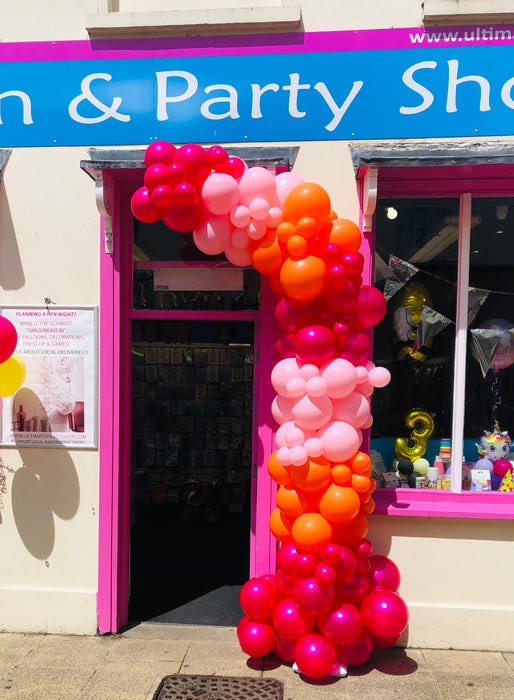 Half Organic Balloon Arch - Pink Tropical