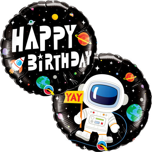 18" Foil Happy Birthday - Astronaut (2 Sided)