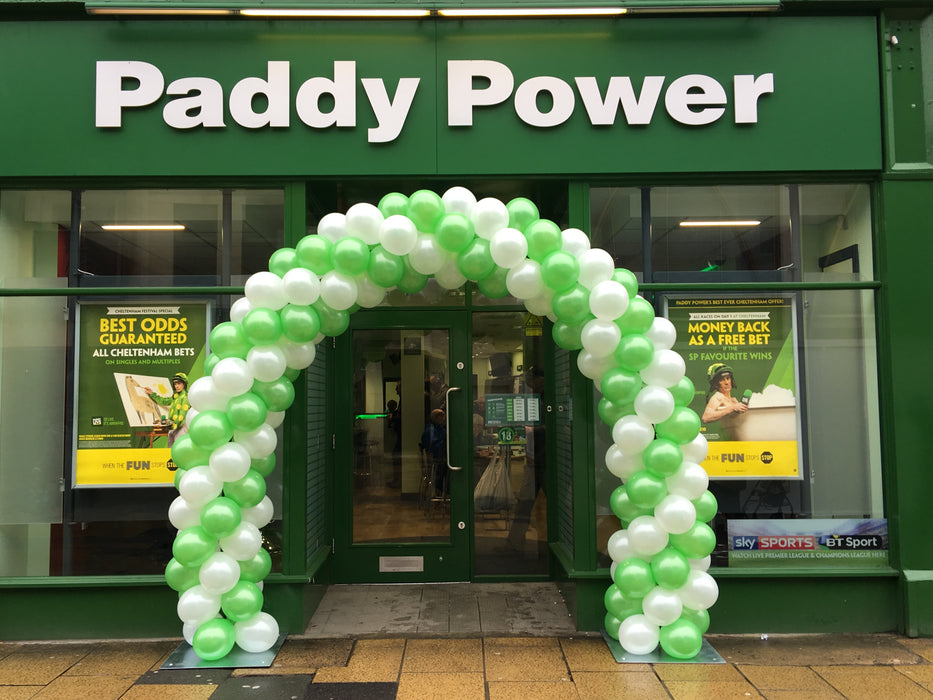 Corporate Coloured Spiral Balloon Arch - Bright