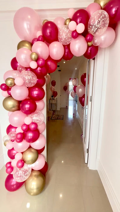Half Organic Balloon Arch - Pink Tones