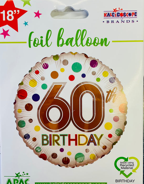 18" Foil Age 60 Balloon - Bright