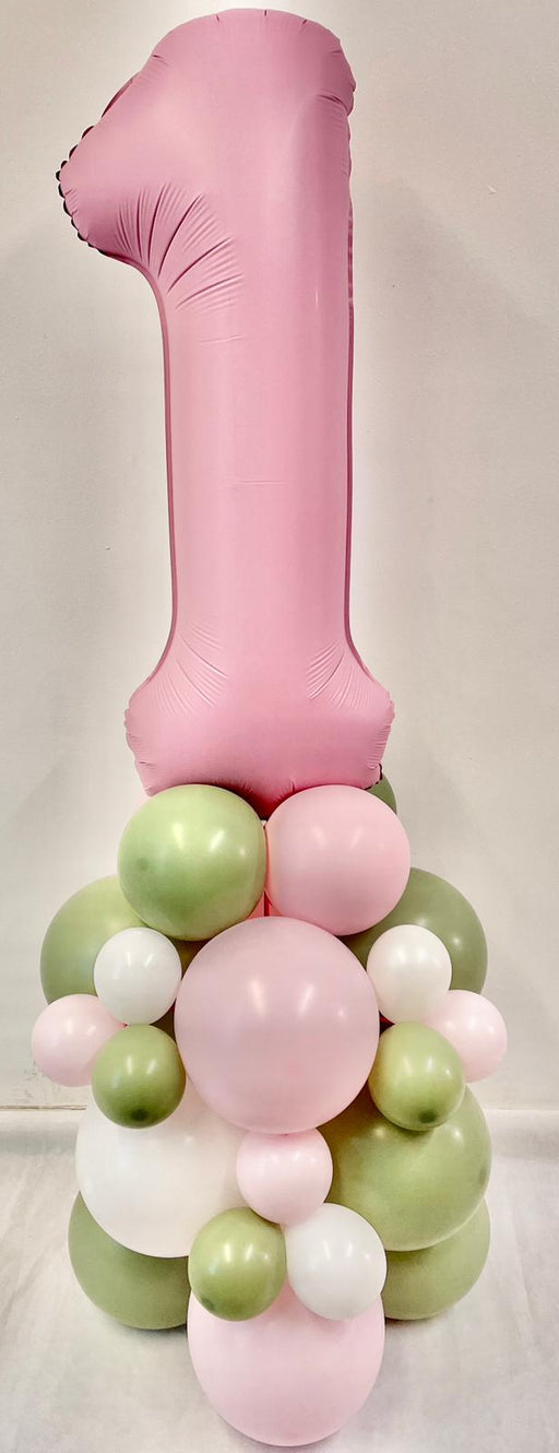 Age Balloon Stack - Single Number (Pink & Sage)