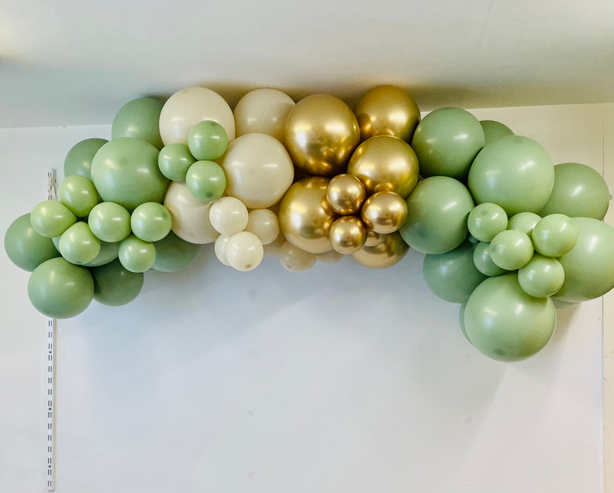 Organic Balloon Garland - Sage & Gold.