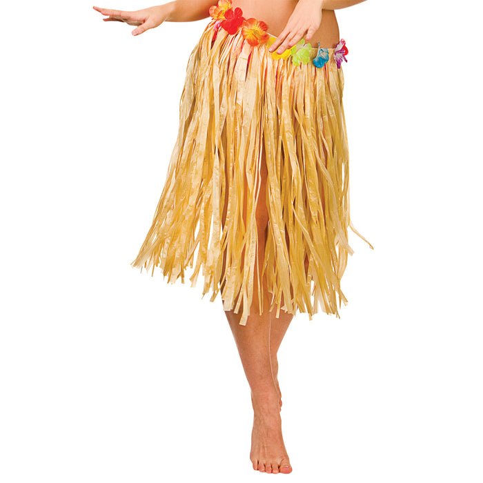 Natural Coloured Grass Skirt/Flowers