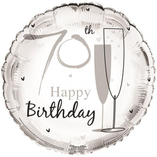 18" Foil Age 70 Birthday Balloon - Silver