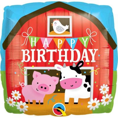 18" Farm Yard Birthday Square Foil Balloon