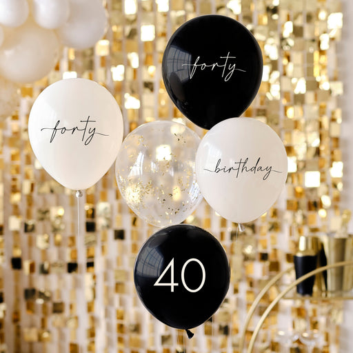 Age 40 Asst Milestone Birthday Balloons (5pk)