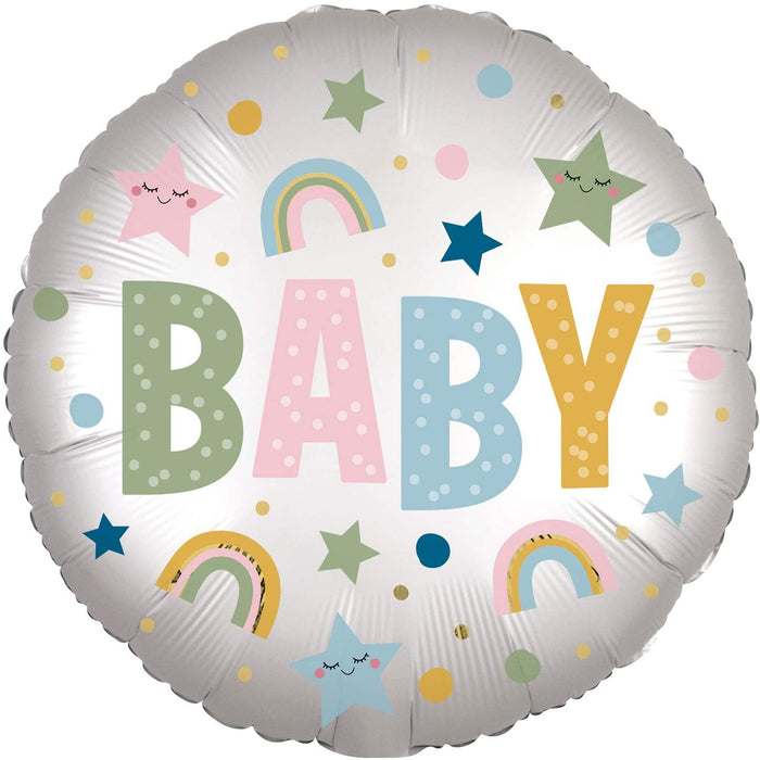 18" Foil Baby Rainbow Balloon