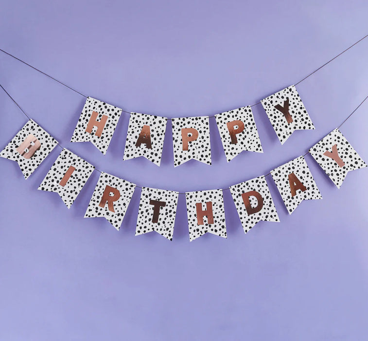 Dalmatian Print Happy Birthday Flag Bunting