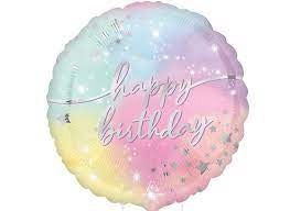 28" Foil Happy Birthday Large Balloon - Ombre Stars