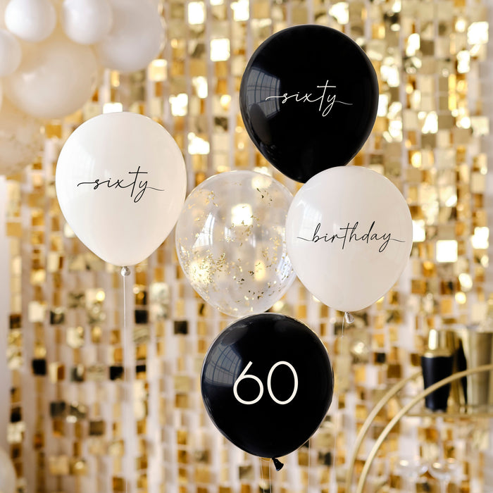 Age 60 Birthday Asst Milestone Balloons (5pk)