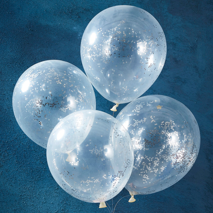 Glitter Confetti Balloons - Silver