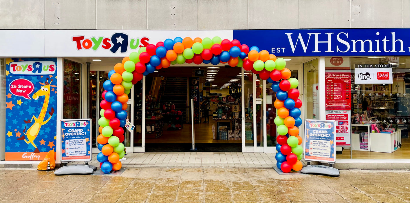 Corporate Coloured Spiral Balloon Arch - Bright