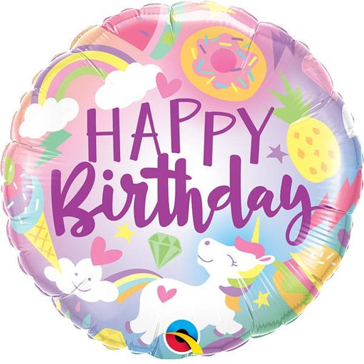Happy Birthday Foil Balloon - Unicorns