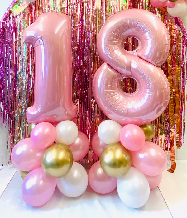 Age Balloon Stack - Double Number - Pinks